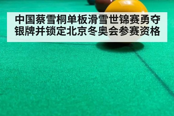 中国蔡雪桐单板滑雪世锦赛勇夺银牌并锁定北京冬奥会参赛资格